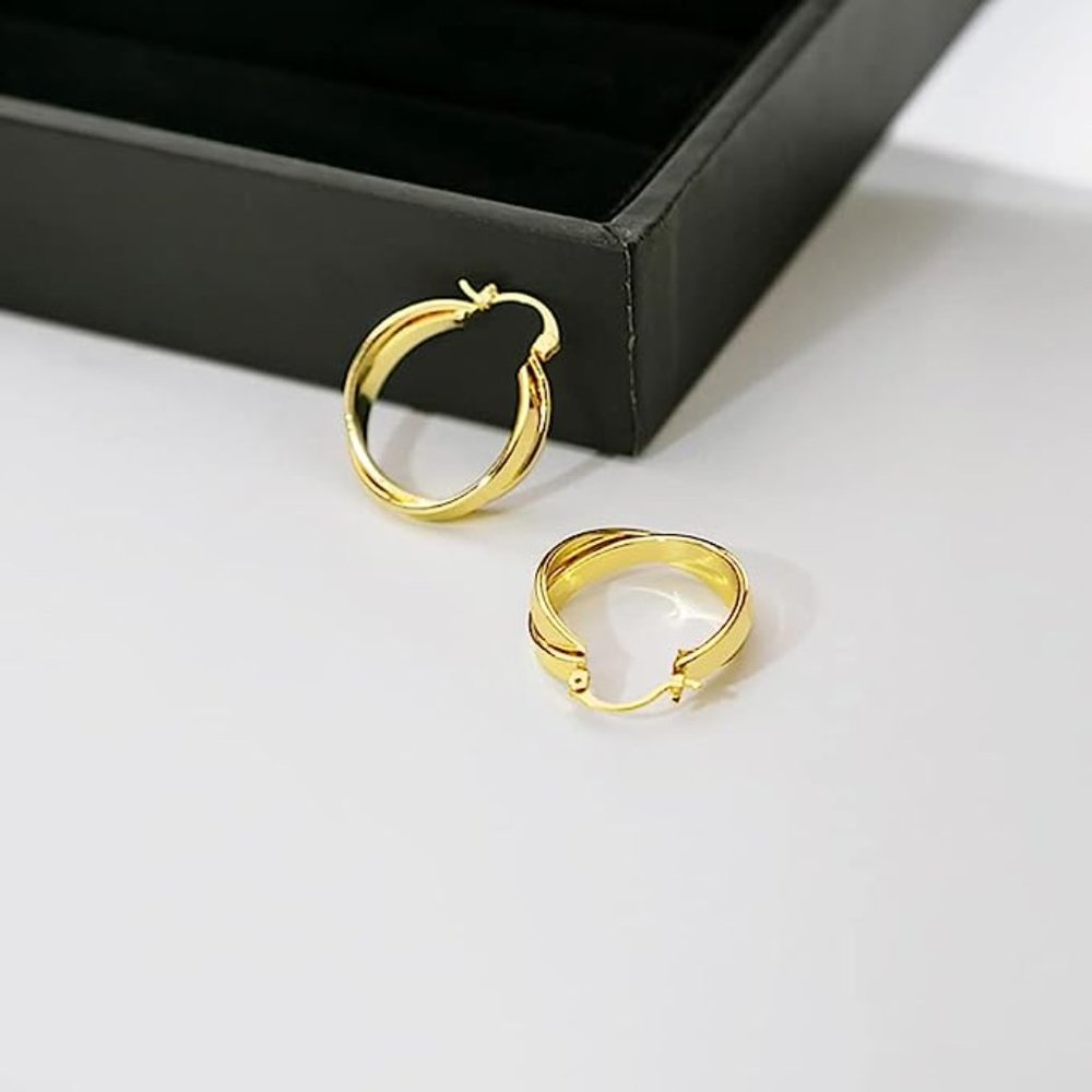 ★NEW ★ Anthro Double Hoops Earrings★ - Picture 3 of 5